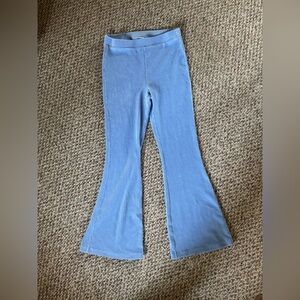 aerie Light Blue Ribbed Flare Pants